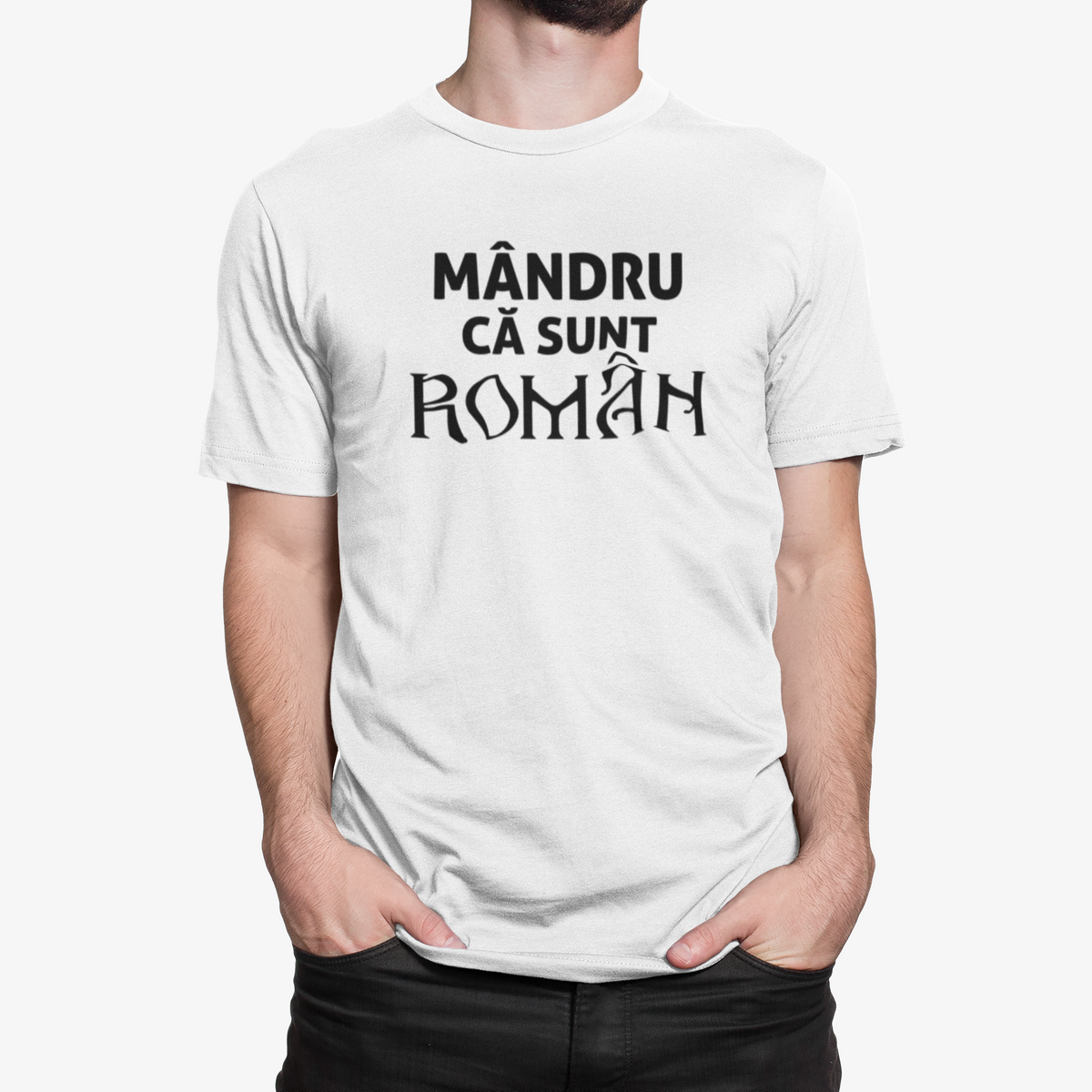 Tricou unisex „Mândru că sunt român”